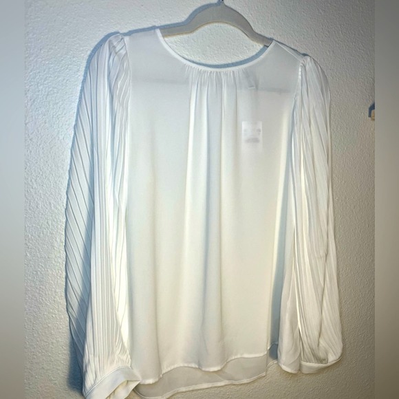 J. Crew Tops - J. Crew white Pleated‎ Sleeve Top long sleeve work dress formal shirt blouse NWT